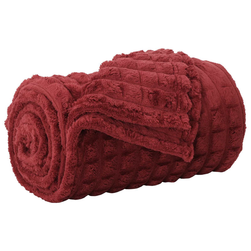 Koce narzutowe 6 pcs Bordeaux Czerwony 150 x 130 cm Polar