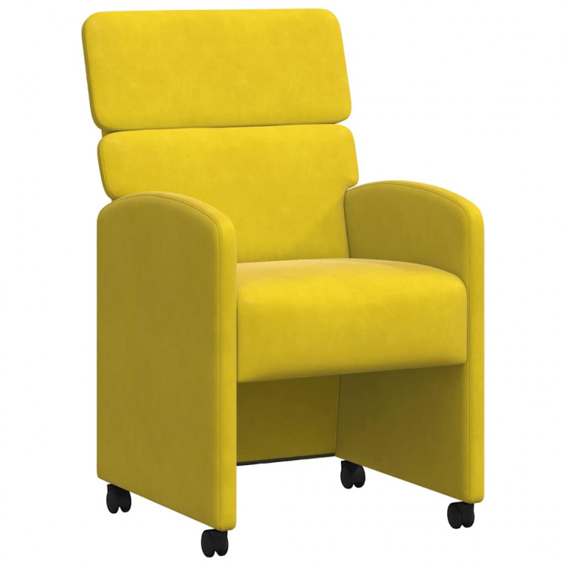Krzesełka jadalne na kółkach 2 pcs Żółty 58 x 65 x 98 cm