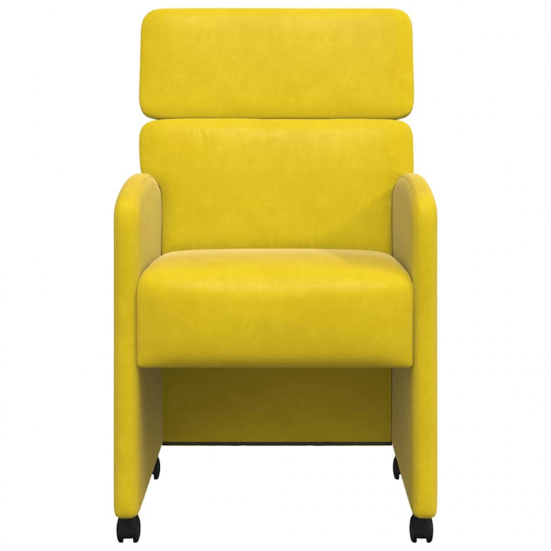 Krzesełka jadalne na kółkach 2 pcs Żółty 58 x 65 x 98 cm
