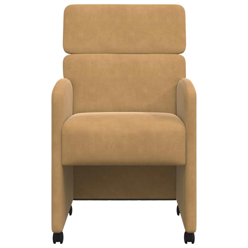 Krzesełka jadalne na kółkach 2 pcs Brązowy 58 x 65 x 98 cm