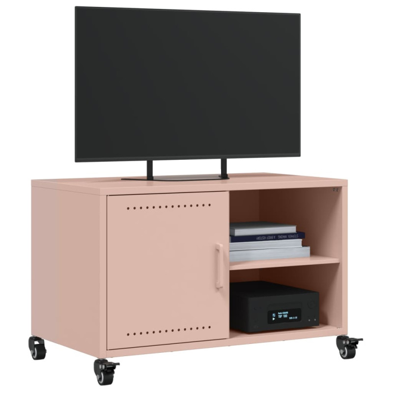 Szafka RTV, różowa, 68x39x43,5 cm, stal