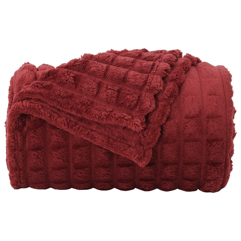 Koce narzutowe 6 pcs Bordeaux Czerwony 200 x 150 cm Polar