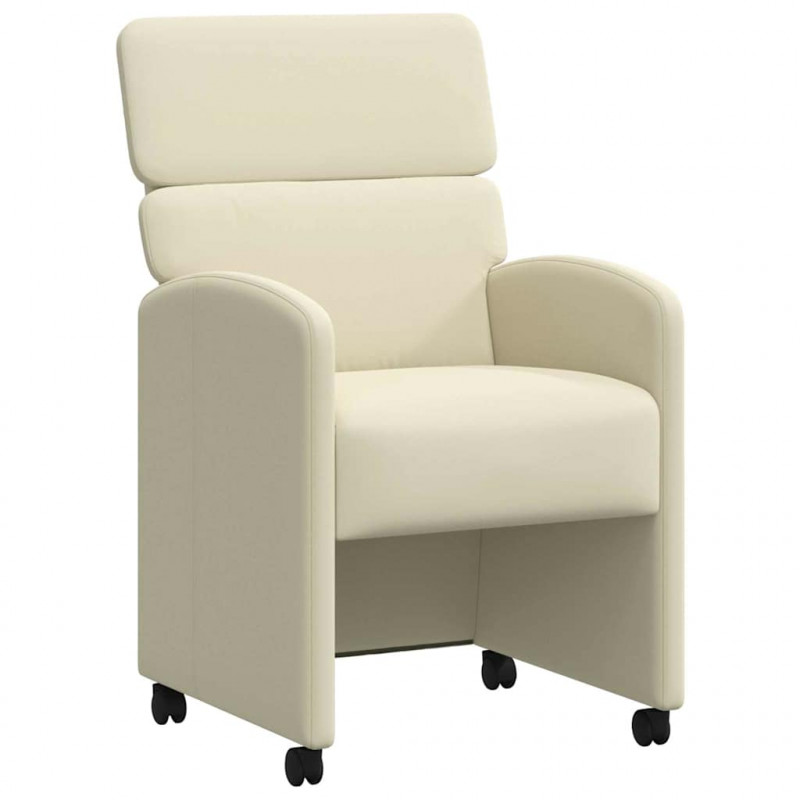 Krzesełka jadalne na kółkach 2 pcs Kremowy 58 x 65 x 98 cm