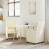 Krzesełka jadalne na kółkach 2 pcs Kremowy 58 x 65 x 98 cm