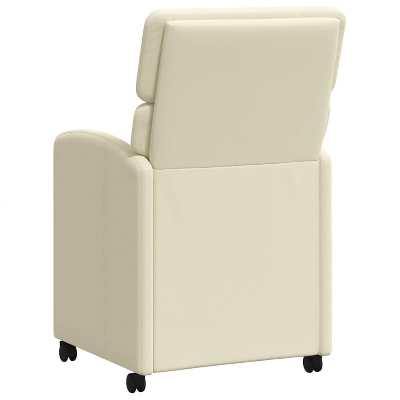 Krzesełka jadalne na kółkach 2 pcs Kremowy 58 x 65 x 98 cm