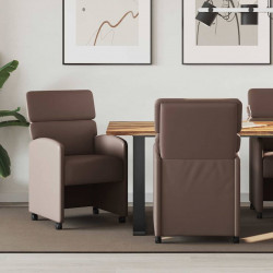 Krzesełka jadalne na kółkach 2 pcs Brązowy 58 x 65 x 98 cm