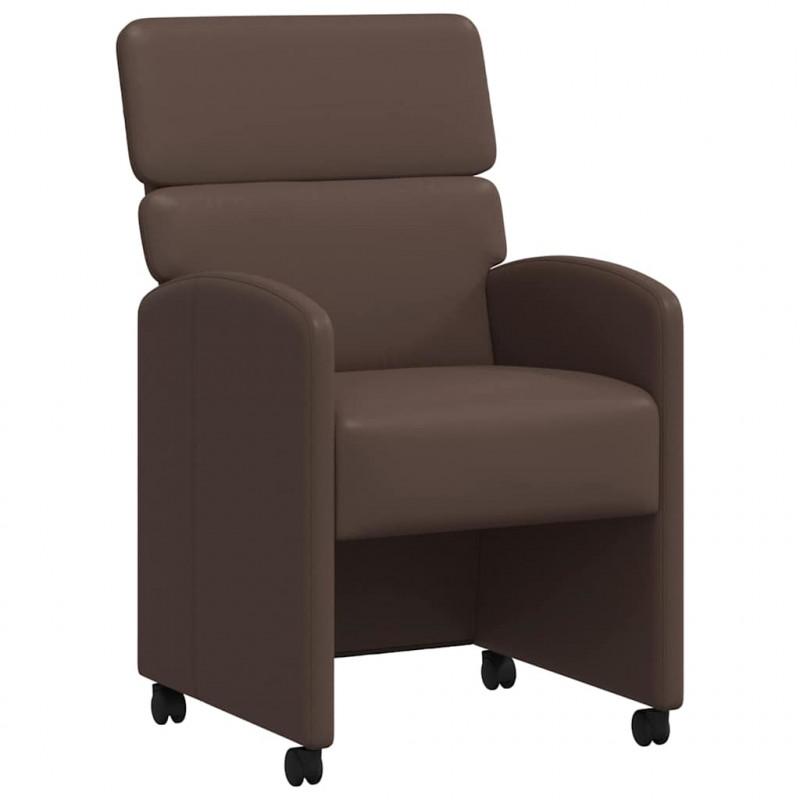Krzesełka jadalne na kółkach 2 pcs Brązowy 58 x 65 x 98 cm