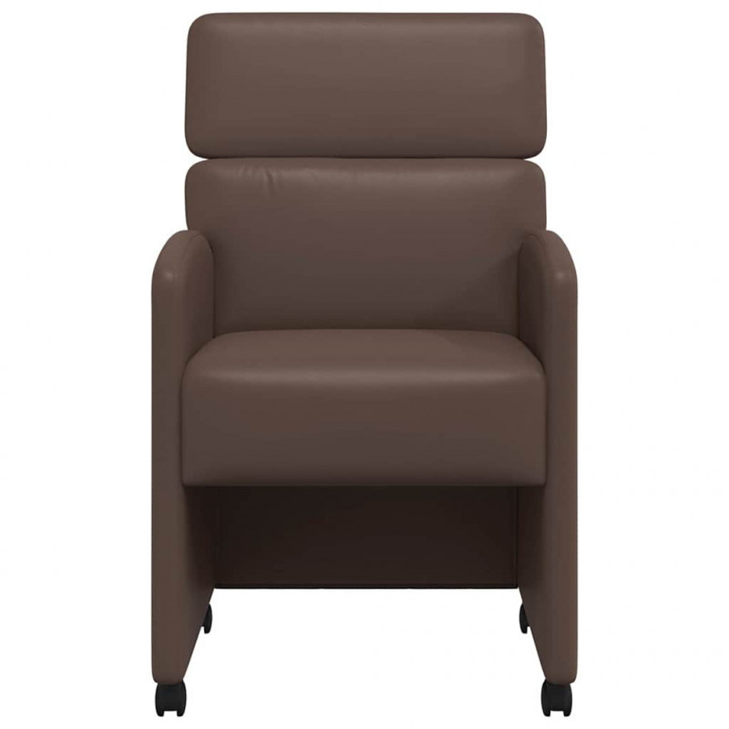 Krzesełka jadalne na kółkach 2 pcs Brązowy 58 x 65 x 98 cm