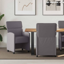 Krzesełka jadalne na kółkach 2 pcs Szary 58 x 65 x 98 cm