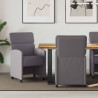 Krzesełka jadalne na kółkach 2 pcs Szary 58 x 65 x 98 cm