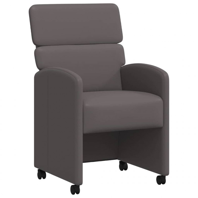Krzesełka jadalne na kółkach 2 pcs Szary 58 x 65 x 98 cm