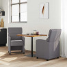 Krzesełka jadalne na kółkach 2 pcs Szary 58 x 65 x 98 cm
