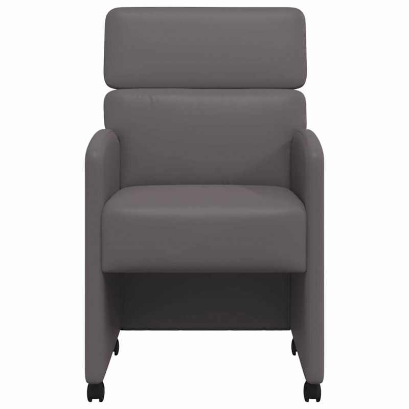 Krzesełka jadalne na kółkach 2 pcs Szary 58 x 65 x 98 cm