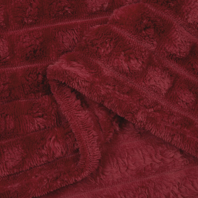 Koce narzutowe 6 pcs Bordeaux Czerwony 270 x 240 cm Polar