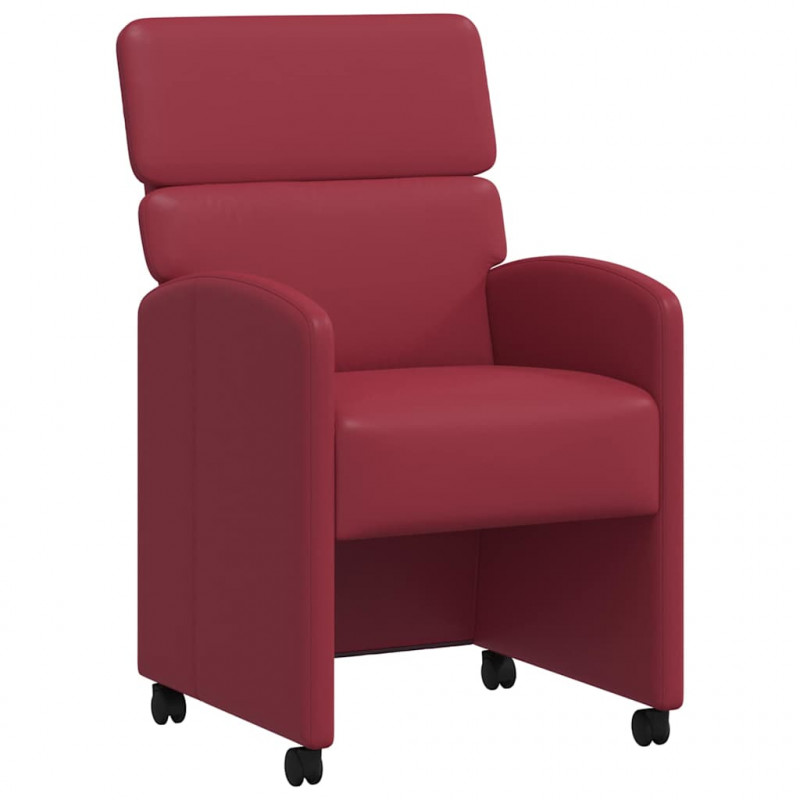 Krzesełka jadalne na kółkach z kółkami 2 pcs czerwone wino