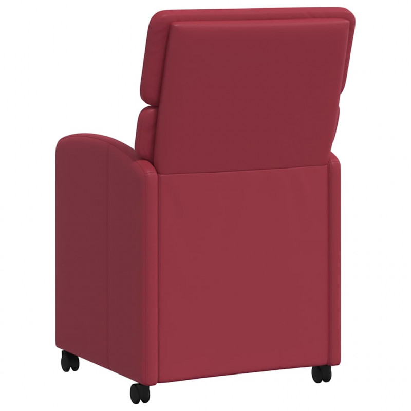 Krzesełka jadalne na kółkach z kółkami 2 pcs czerwone wino