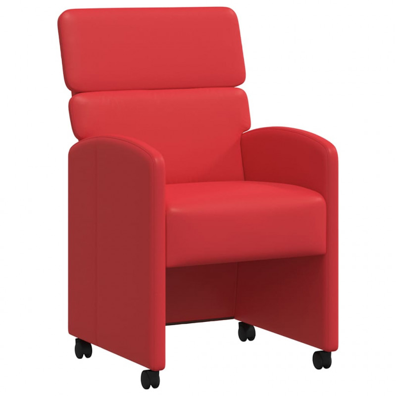 Krzesełka jadalne na kółkach 2 pcs Czerwony 58 x 65 x 98 cm