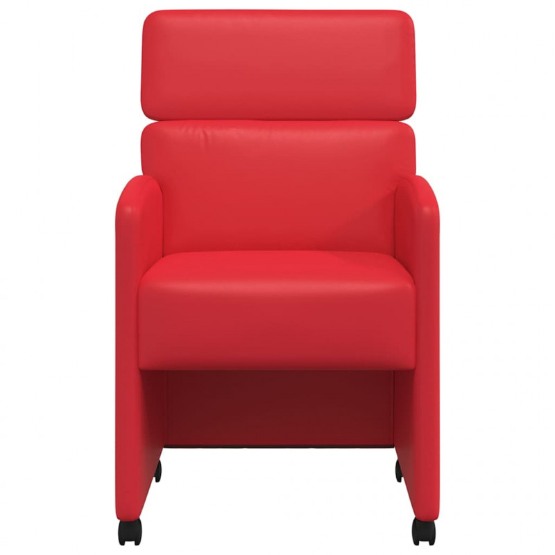 Krzesełka jadalne na kółkach 2 pcs Czerwony 58 x 65 x 98 cm