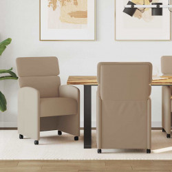 Krzesełka jadalne na kółkach 2 pcs Cappuccino 58 x 65 x 98 cm