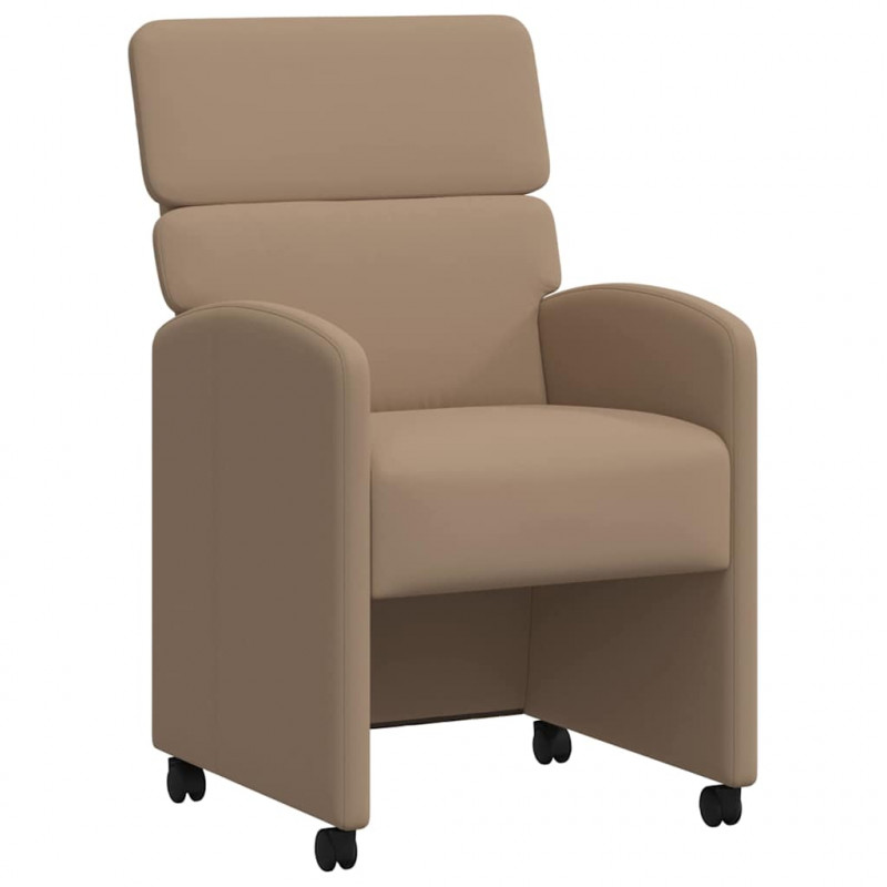 Krzesełka jadalne na kółkach 2 pcs Cappuccino 58 x 65 x 98 cm