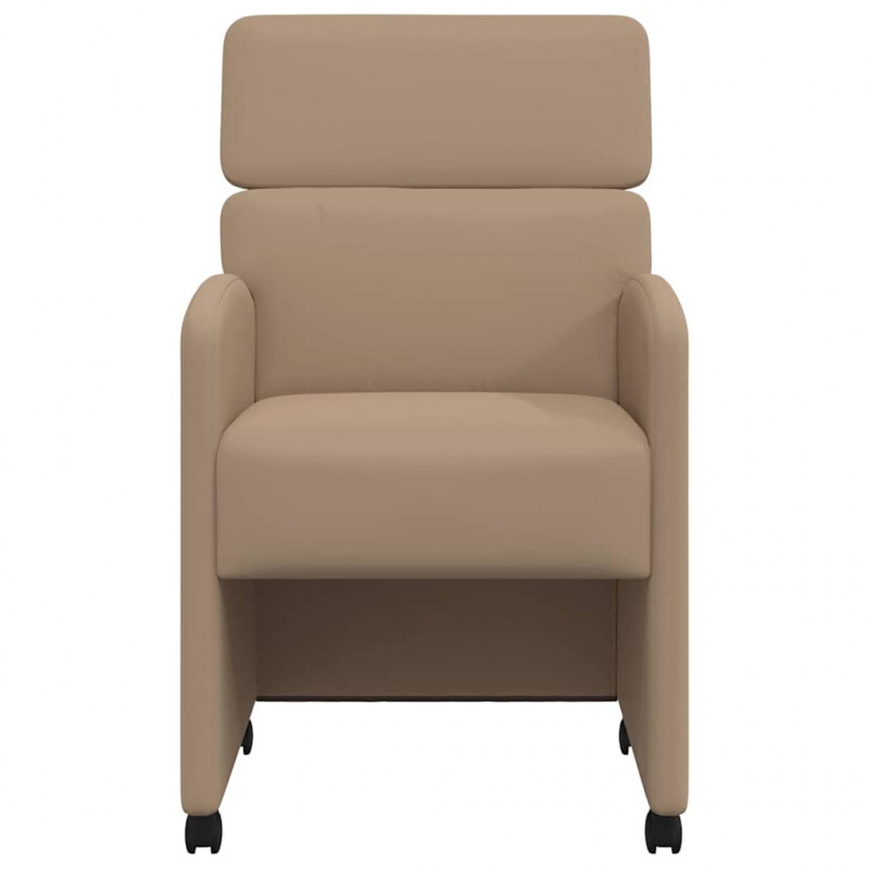 Krzesełka jadalne na kółkach 2 pcs Cappuccino 58 x 65 x 98 cm