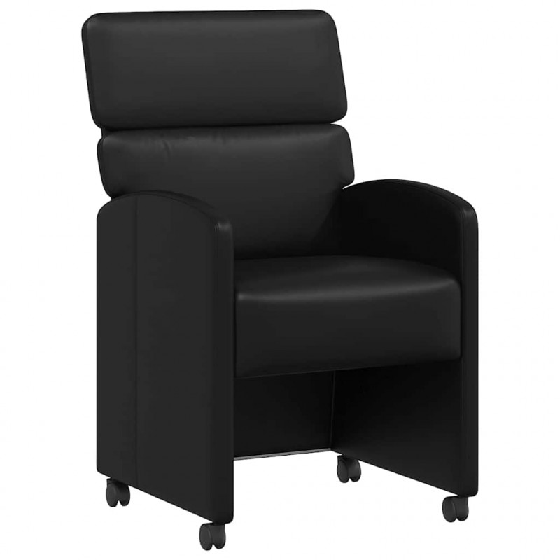 Krzesełka jadalne na kółkach 2 pcs Czarny 58 x 65 x 98 cm