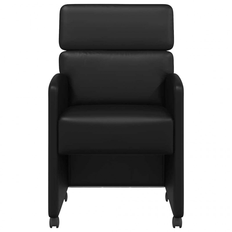 Krzesełka jadalne na kółkach 2 pcs Czarny 58 x 65 x 98 cm