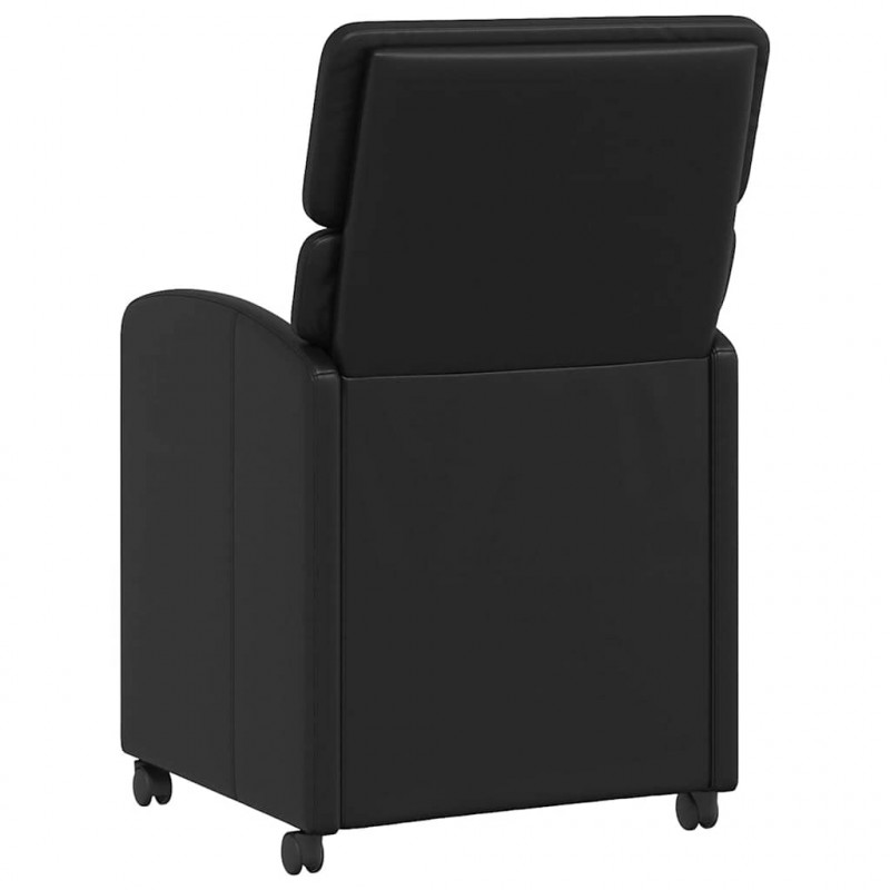 Krzesełka jadalne na kółkach 2 pcs Czarny 58 x 65 x 98 cm