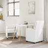 Krzesełka jadalne na kółkach 2 pcs Biały 58 x 65 x 98 cm