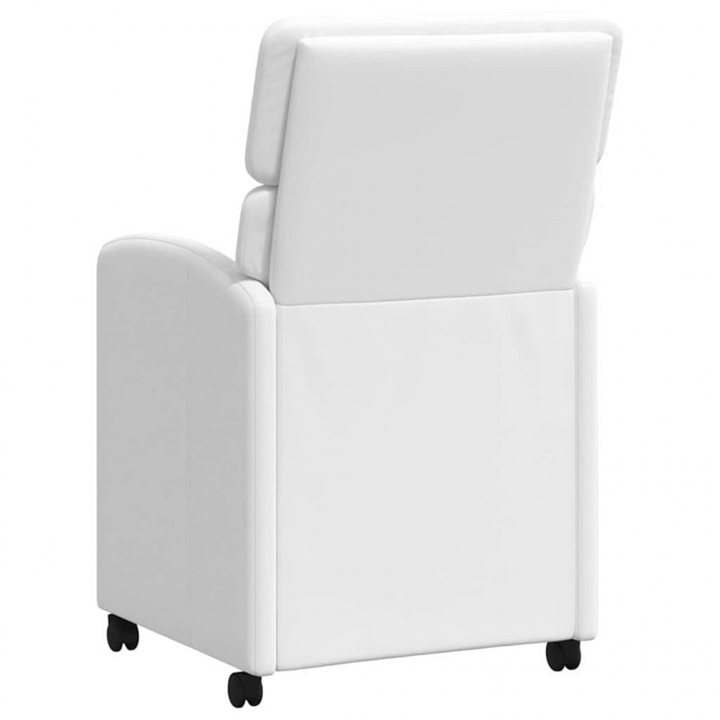 Krzesełka jadalne na kółkach 2 pcs Biały 58 x 65 x 98 cm
