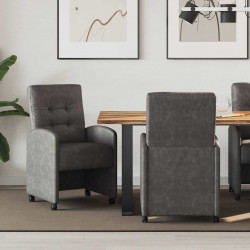 Krzesełka jadalne na kółkach 2 pcs Czarny 58 x 67 x 97 cm