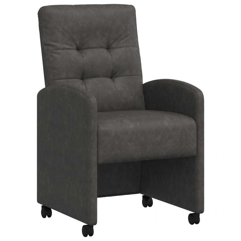 Krzesełka jadalne na kółkach 2 pcs Czarny 58 x 67 x 97 cm