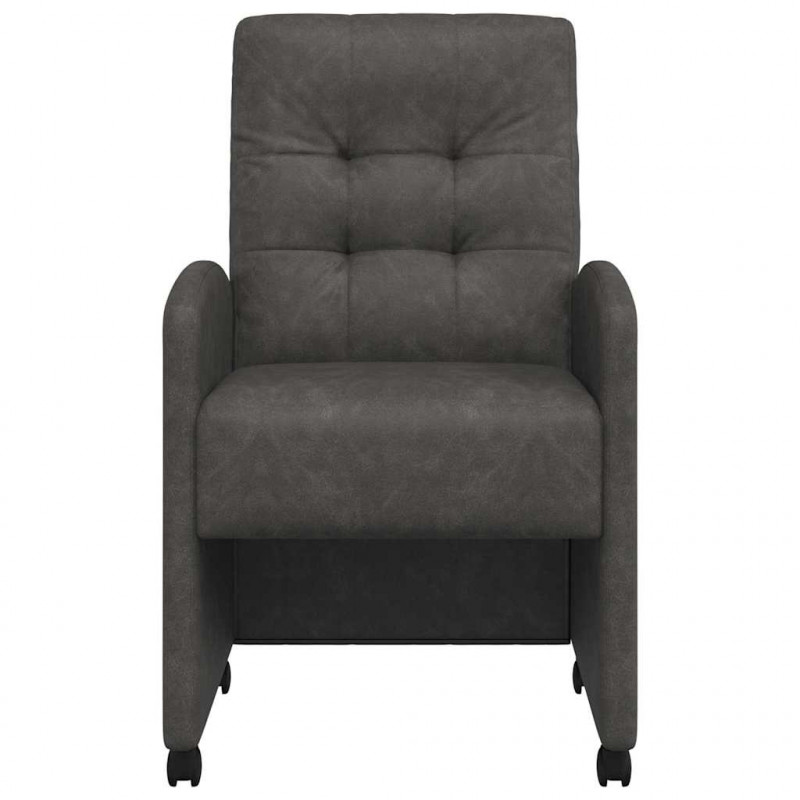 Krzesełka jadalne na kółkach 2 pcs Czarny 58 x 67 x 97 cm