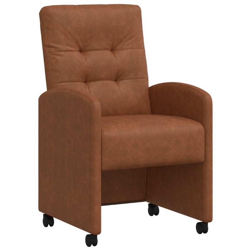 Krzesełka jadalne na kółkach 2 pcs Brązowy 58 x 67 x 97 cm