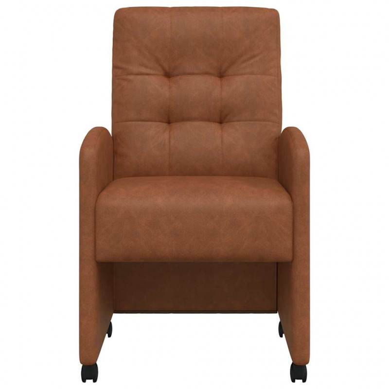 Krzesełka jadalne na kółkach 2 pcs Brązowy 58 x 67 x 97 cm