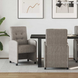 Krzesełka jadalne na kółkach 2 pcs Szary 58 x 67 x 97 cm