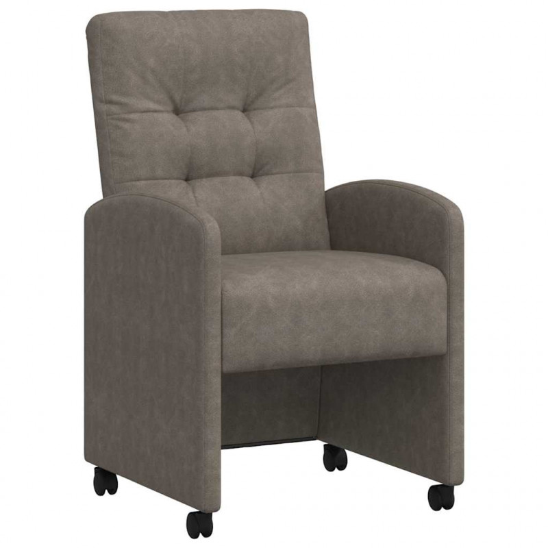 Krzesełka jadalne na kółkach 2 pcs Szary 58 x 67 x 97 cm