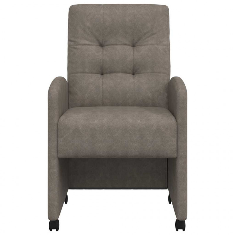 Krzesełka jadalne na kółkach 2 pcs Szary 58 x 67 x 97 cm