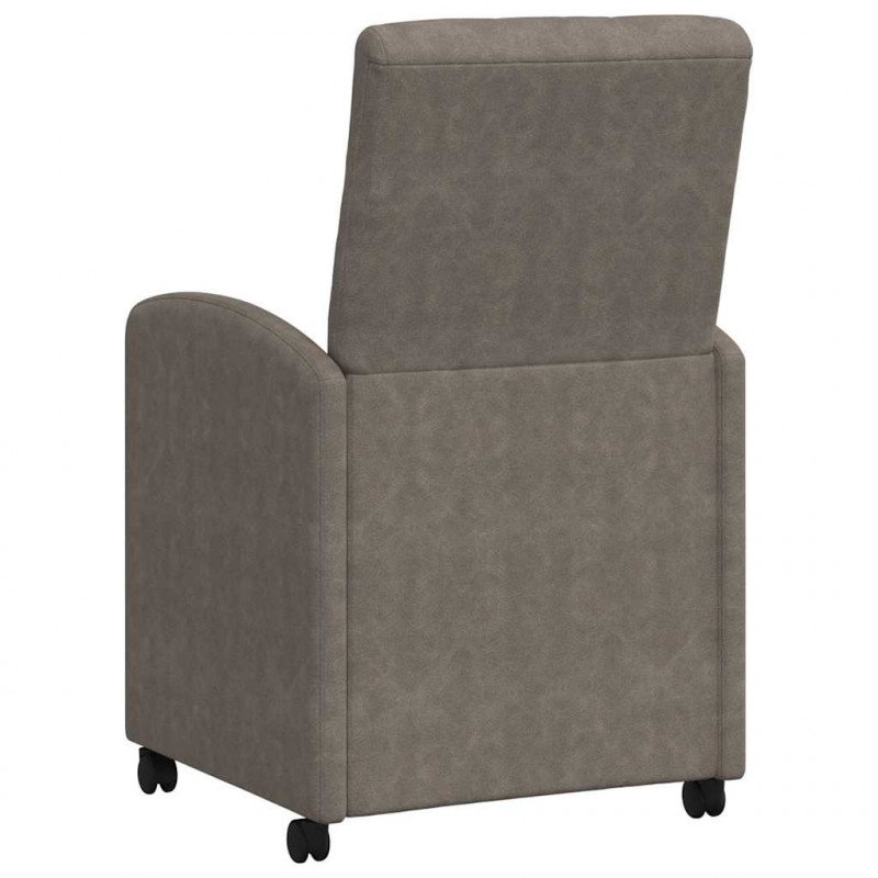 Krzesełka jadalne na kółkach 2 pcs Szary 58 x 67 x 97 cm