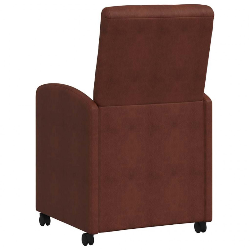 Krzesełka jadalne na kółkach z kółkami 2 pcs Błyszczący brązowy