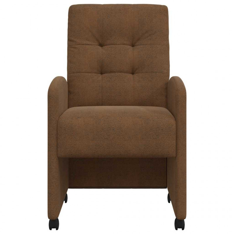 Krzesełka jadalne na kółkach 2 pcs Brązowy 58 x 67 x 97 cm
