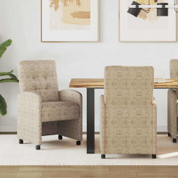 Krzesełka jadalne na kółkach 2 pcs Jasnoszary 58 x 67 x 97 cm