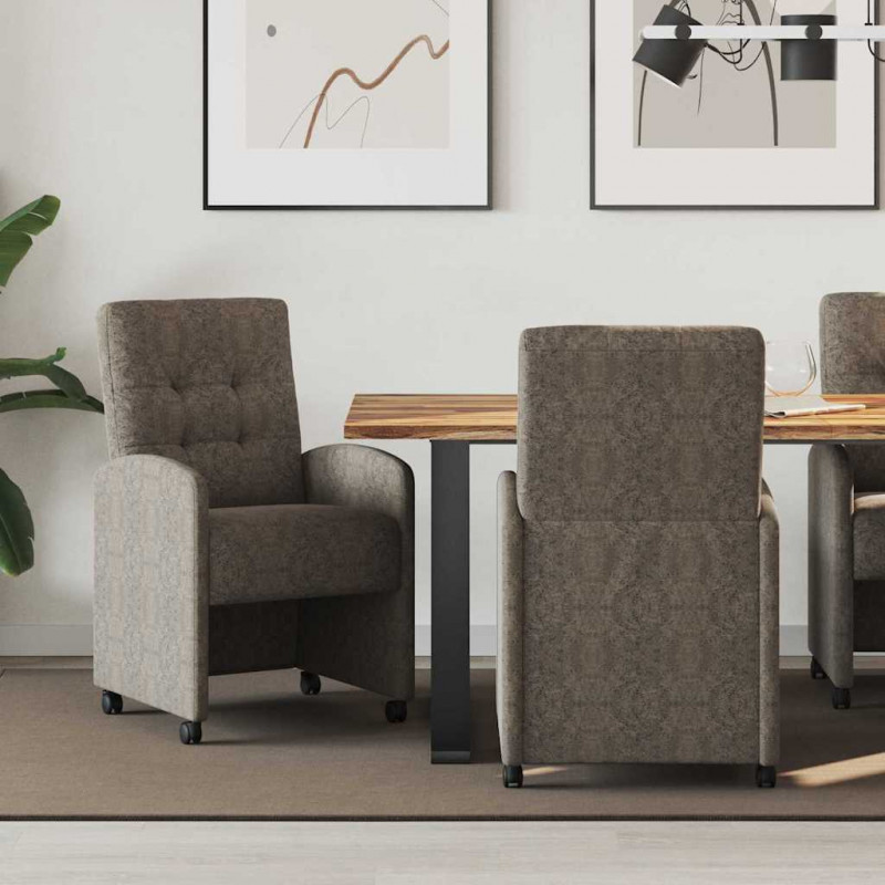 Krzesełka jadalne na kółkach 2 pcs ciemno szary 58 x 67 x 97 cm