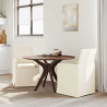 Krzesła jadalne z kółkami 2 pcs Beżowy 57 x 67 x 95 cm Płótno