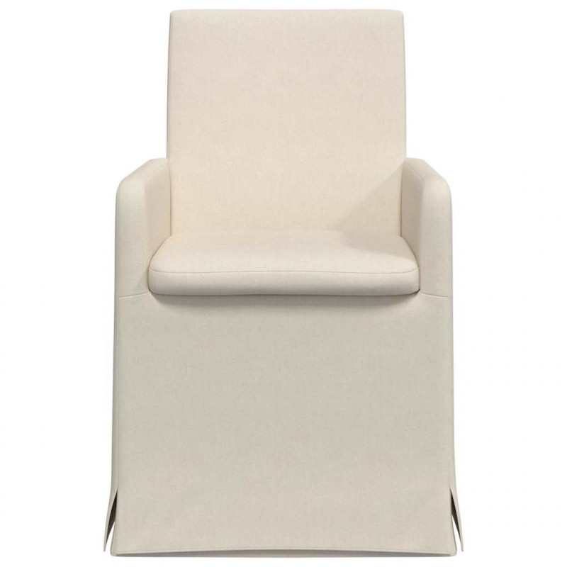 Krzesła jadalne z kółkami 2 pcs Beżowy 57 x 67 x 95 cm Płótno