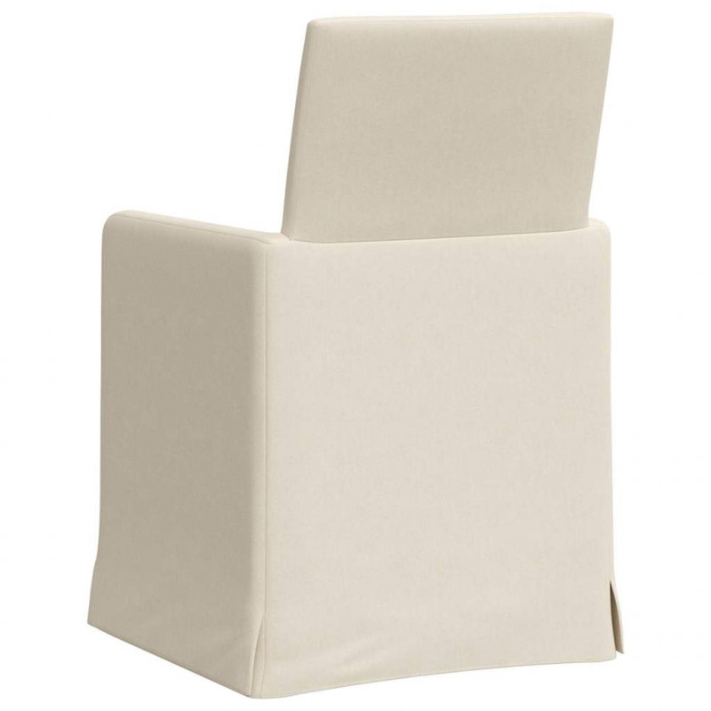 Krzesła jadalne z kółkami 2 pcs Beżowy 57 x 67 x 95 cm Płótno