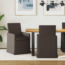 Krzesła jadalne 2 pcs ciemno szary 57 x 67 x 95 cm Płótno