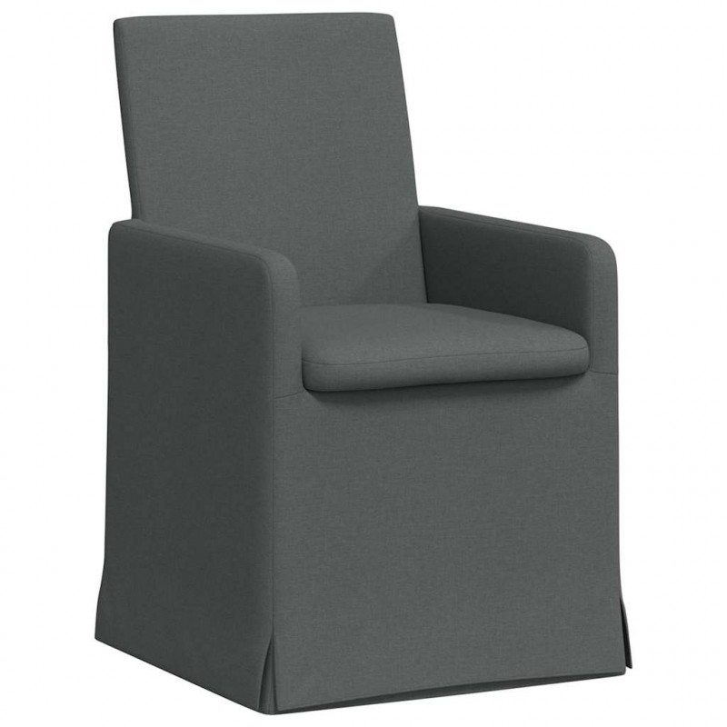 Krzesła jadalne 2 pcs ciemno szary 57 x 67 x 95 cm tkanina