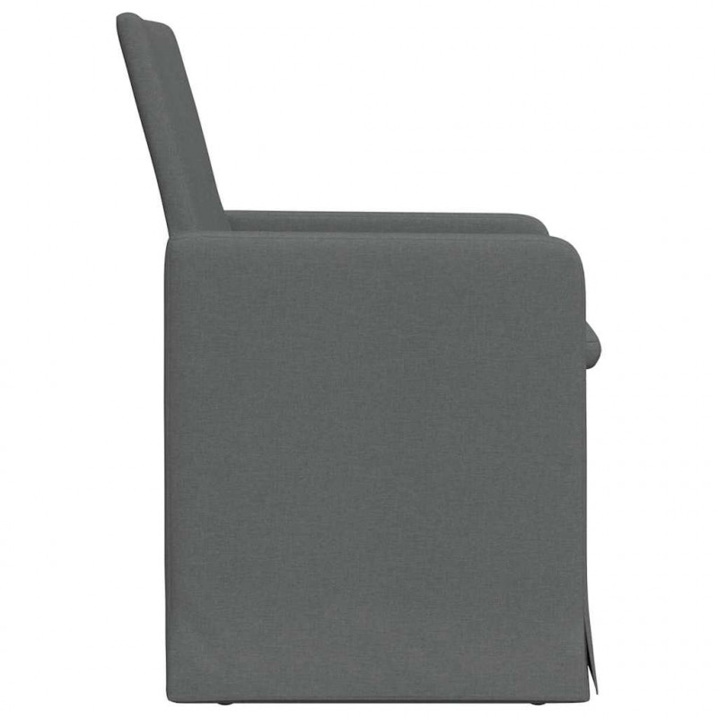Krzesła jadalne 2 pcs ciemno szary 57 x 67 x 95 cm tkanina