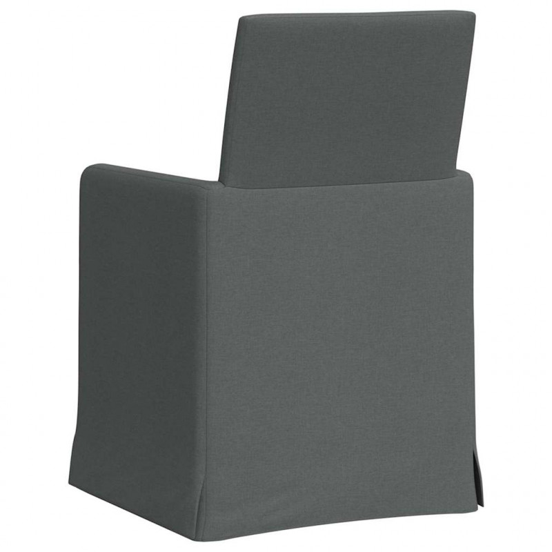 Krzesła jadalne 2 pcs ciemno szary 57 x 67 x 95 cm tkanina